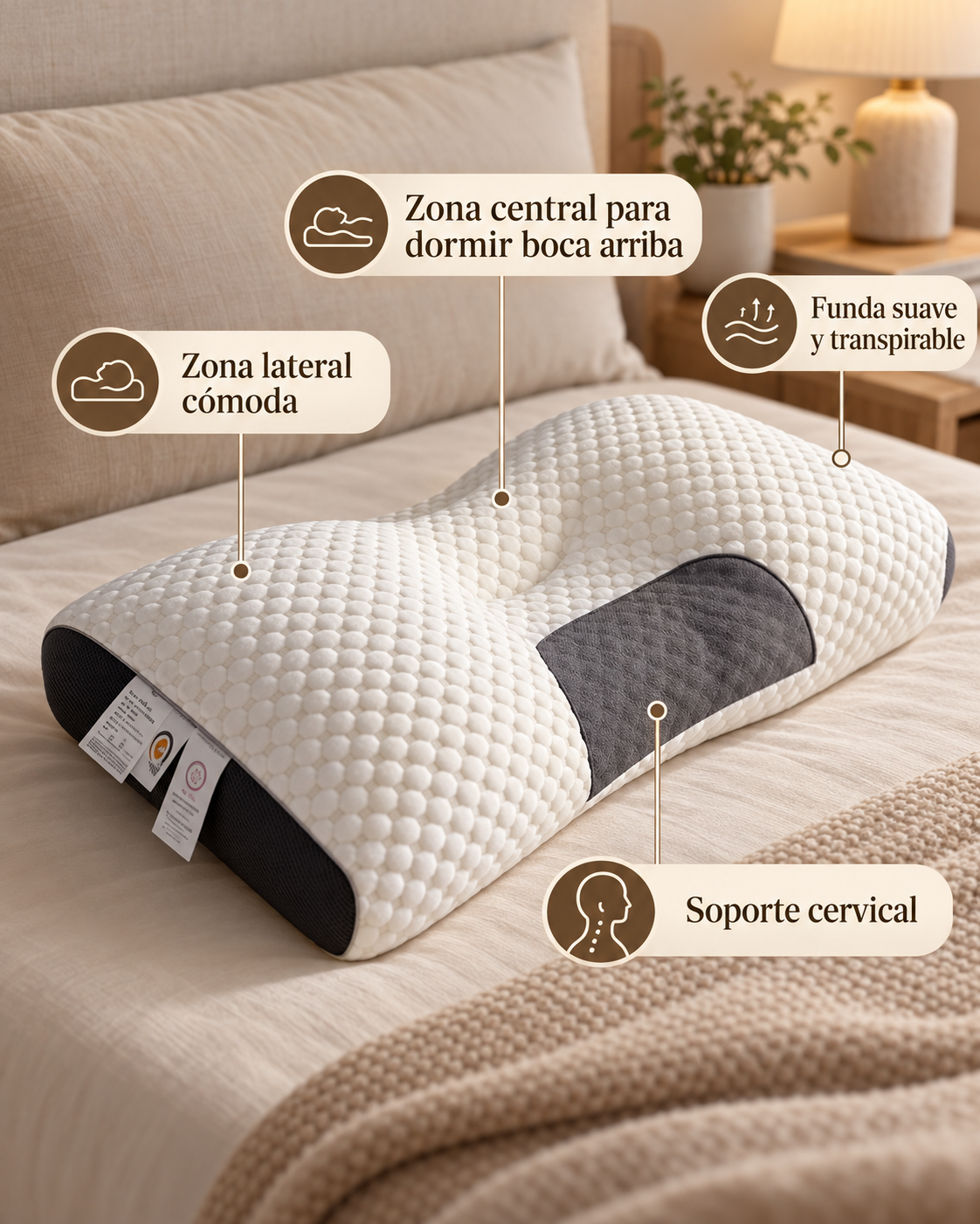 FIOREL Rest · Almohada Cervical Ergonómica