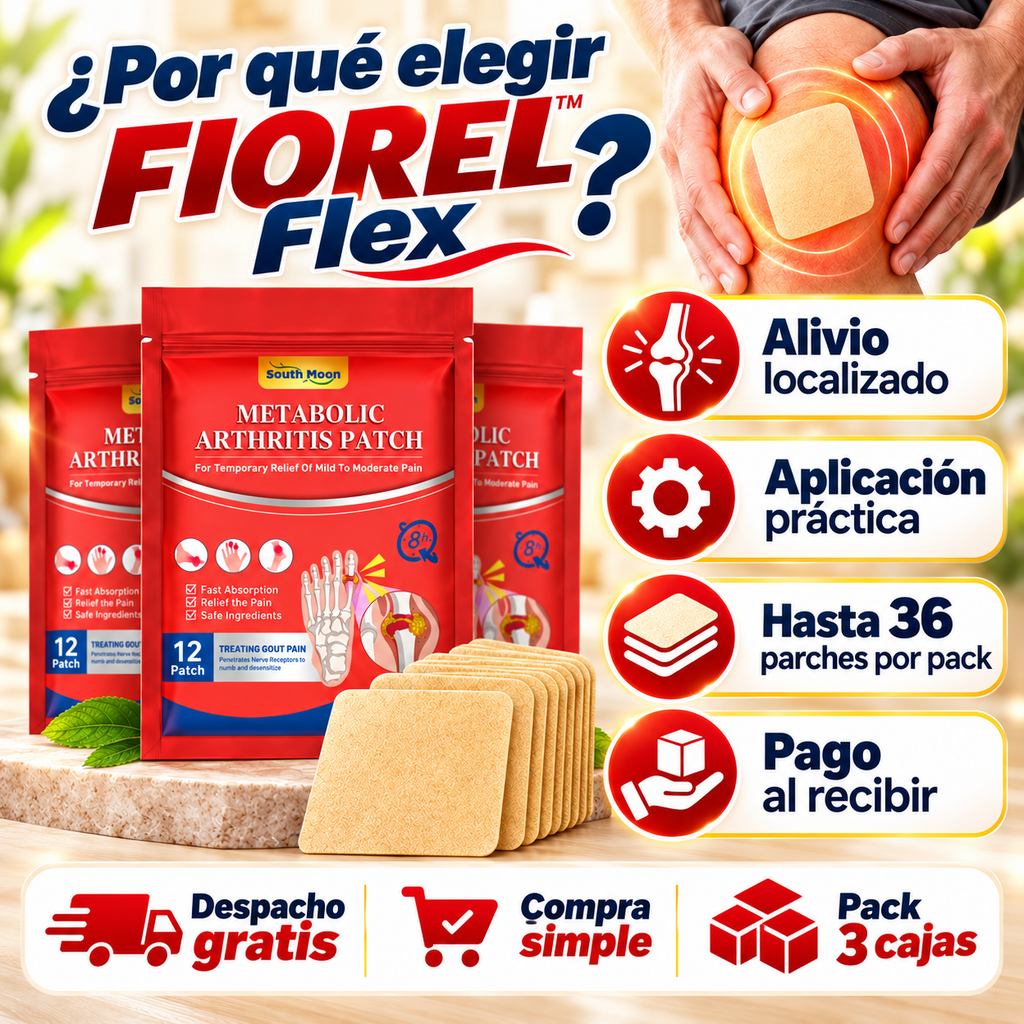 FIOREL Flex · 36 Parches para Molestias Articulares · Pack 3 Cajas