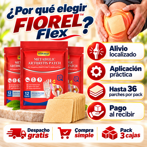 FIOREL Flex · 36 Parches para Molestias Articulares · Pack 3 Cajas